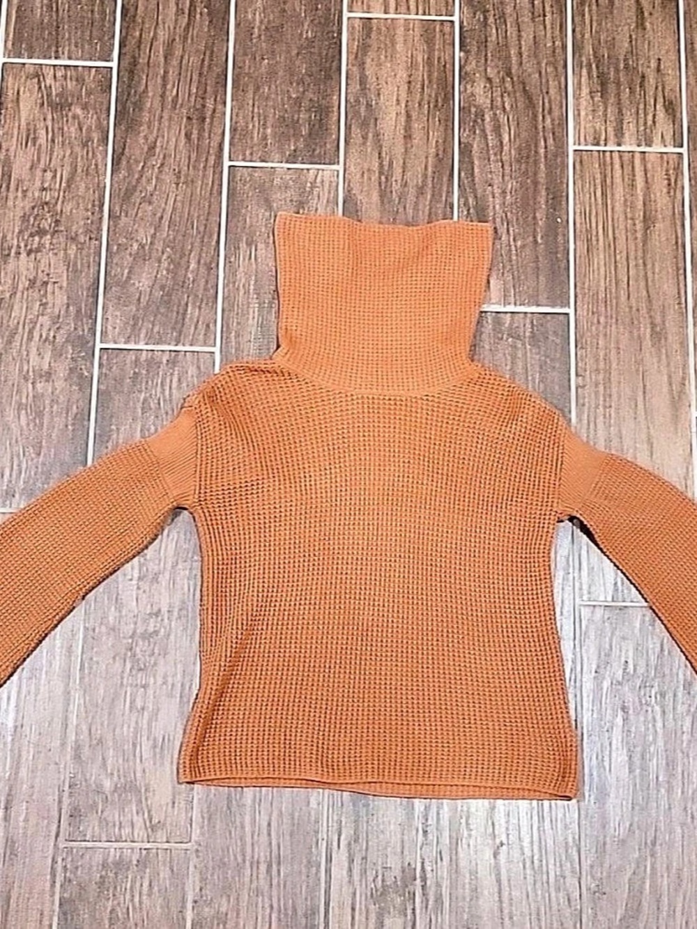 Splendid Ribbed Turtleneck Sweater Brown Size XS